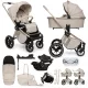 MUUVO KÉSZLET Babakocsi Quick Boho Beige szett 2v1 + CYBEX Aton B2 i-Size + alap
