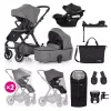 PETITE&MARS KÉSZLET Babakocsi 4v1 ICON Dove Grey XXL RWS + CYBEX Aton B2 i-Size