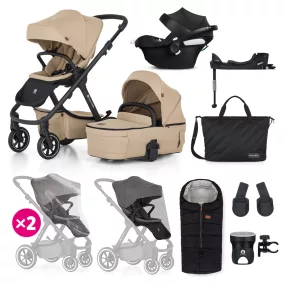   PETITE&MARS KÉSZLET Babakocsi 4v1 ICON Mocha Beige XXL RWS + CYBEX Aton B2 i-Size