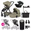 PETITE&MARS KÉSZLET Babakocsi 4v1 ICON Mossy Green XXL AIR + CYBEX Aton B2 i-Size
