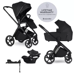   EASYWALKER Kombinált babakocsi Zoey Pure Black + CBX By CYBEX Aton B2 i-Size + bázis