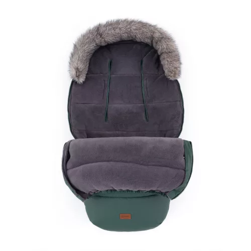 PETITE&MARS Téli szett Comfy 4in1 bundazsák + kézmelegítő kesztyű babakocsira Furry Veritable Khaki