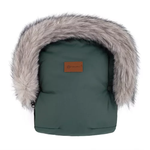 PETITE&MARS Téli szett Comfy 4in1 bundazsák + kézmelegítő kesztyű babakocsira Furry Veritable Khaki