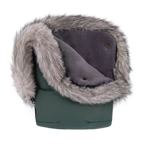PETITE&MARS Téli szett Comfy 4in1 bundazsák + kézmelegítő kesztyű babakocsira Furry Veritable Khaki