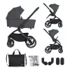 PETITE&MARS Kombinált babakocsi SCOUT 3 az 1-ben Anthracite Moon Core Pro i-Size 