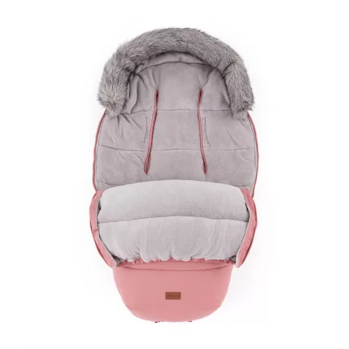 PETITE&MARS Comfy 4v1 téli bundazsák szett + babakocsi kézmelegítő Furry Old Rose
