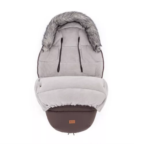 PETITE&MARS Comfy 4v1 téli bundazsák szett + babakocsi kézmelegítő Furry Rich Brown