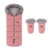 PETITE&MARS Arctic 4v1 téli bundazsák szett + babakocsi kézmelegítő Fjora Old Rose