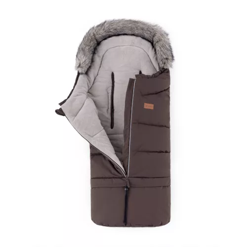 PETITE&MARS Arctic 4v1 téli bundazsák szett + babakocsi kézmelegítő Furry Rich Brown