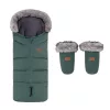 PETITE&MARS Arctic 4v1 téli bundazsák szett + babakocsi kézmelegítő Fjora Khaki