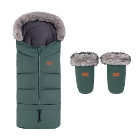   PETITE&MARS Arctic 4v1 téli bundazsák szett + babakocsi kézmelegítő Fjora Khaki