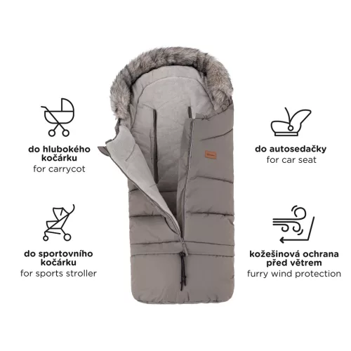 PETITE&MARS Arctic 4v1 téli bundazsák szett + babakocsi kézmelegítő Fjora Khaki