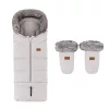 PETITE&MARS Arctic 4v1 téli bundazsák szett + babakocsi kézmelegítő Fjora Champagne Shower