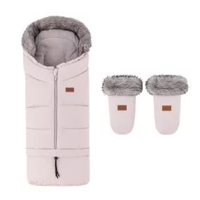   PETITE&MARS Arctic 4v1 téli bundazsák szett + babakocsi kézmelegítő Fjora Rose Petal