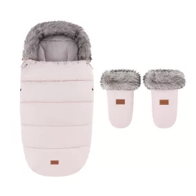   PETITE&MARS Comfy 4v1 téli bundazsák szett + babakocsi kézmelegítő Fjora Rose Petal