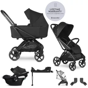   EASYWALKER Babakocsi szett 4 az 1-ben Rockey L Pure Black + CYBEX Aton B2 i-Size + bázis