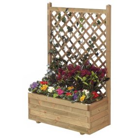   ÉRTÉKCSÖKKENT - Virágláda Réka futtatóráccsal 90x30x140 cm