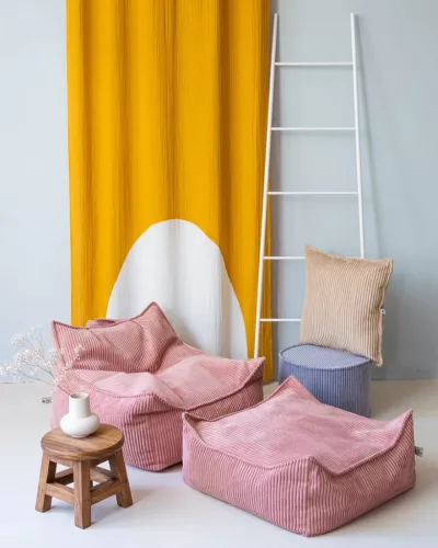 Wigiwama Szögletes Puff, Pink Mousse