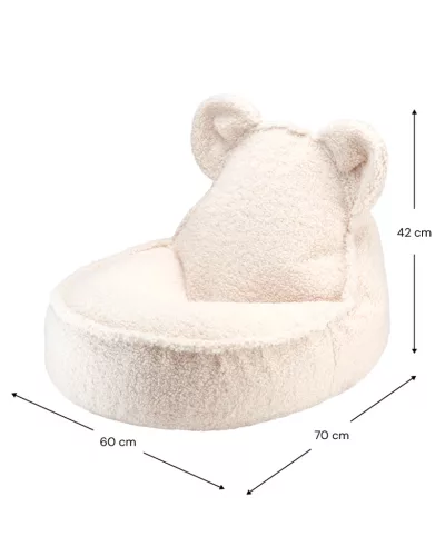 Wigiwama Mackófüles Babzsákfotel, Cream White