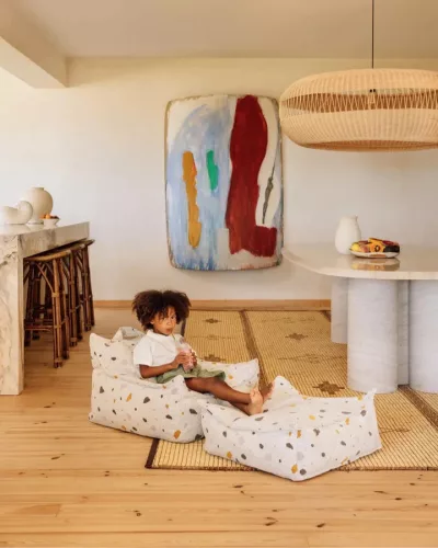 Wigiwama Szögletes Puff -Terrazzo Marble