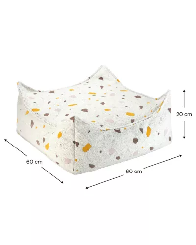 Wigiwama Szögletes Puff -Terrazzo Marble