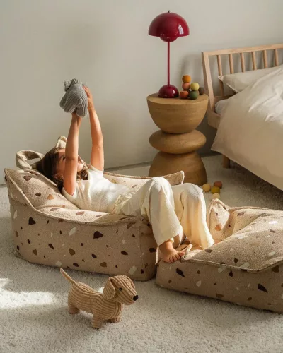 Wigiwama Szögletes Puff - Terrazzo Sand