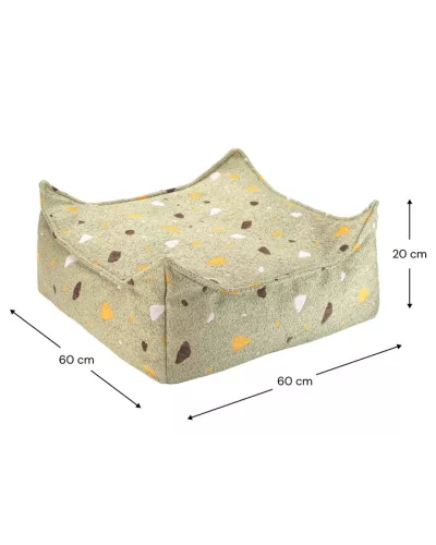 Wigiwama Szögletes Puff - Terrazzo Moss