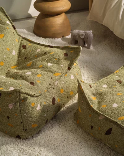 Wigiwama Szögletes Puff - Terrazzo Moss