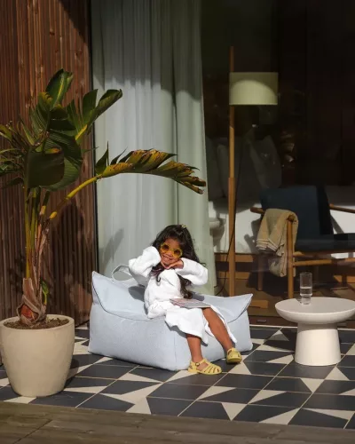 Wigiwama babzsákfotel, kültéri, Azure