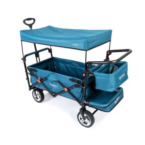   Wapiti Wagon 2 személyes összehajtható strandkocsi kosárral és kihajtható lábtérrel - Sötét türkiz