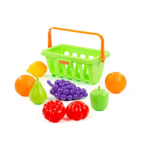 Wader Gyümölcs és zöldség készlet kosárban, 9 darabos 12 hó+