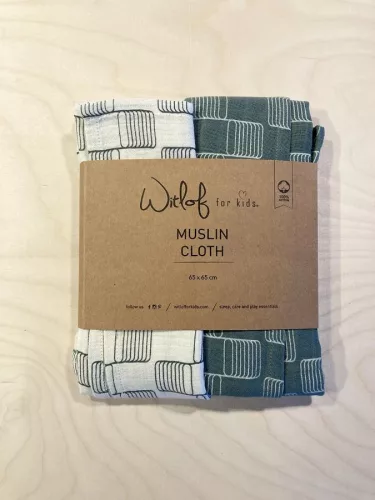 Witlof for Kids muszlin pelenka 65 x 65 cm, 2 db Sticky Stripes