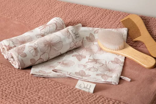 Witlof for Kids muszlin pelenka 65 x 65 cm, 2 db Flower Powder