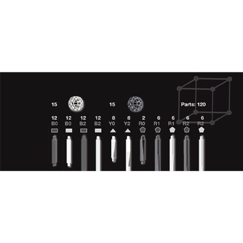 Djeco Tudományos modellező készlet - ZomeTool fekete-fehérben - Design 3