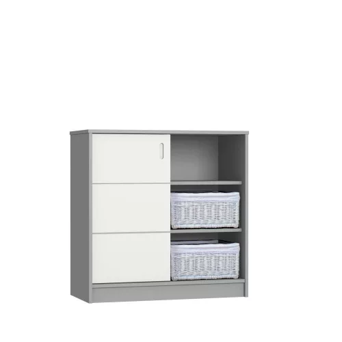 Faktum Alda Selyemszürke babaszoba szett, 140-es babaágy, pelenkázó komód, falipolc