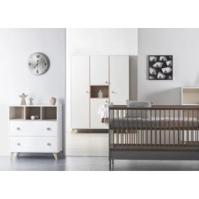   Faktum Colette fehér babaszoba szett, 120-as babaágy, pelenkázó komód, falipolc