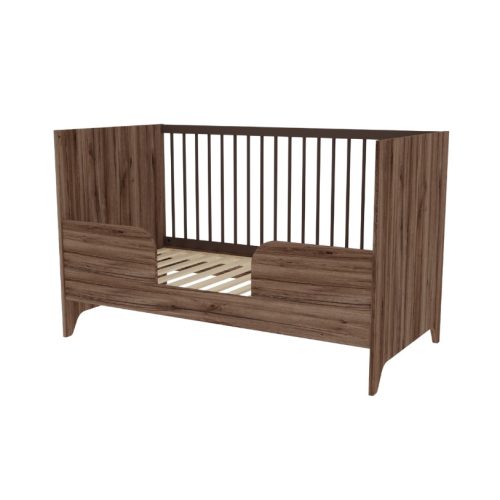 Faktum Nest Walnut babaszoba szett, babaágy 140-es, pelenkázó komód, szekrény, falipolc