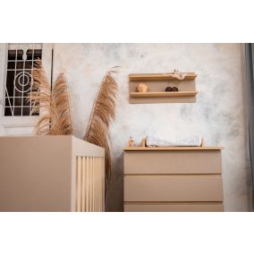   Faktum Sienna Cappuccino babaszoba szett, babaágy 140-es, pelenkázó komód, szekrény, falipolc