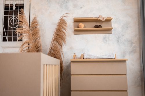 Faktum Sienna Cappuccino babaszoba szett, babaágy 140-es, pelenkázó komód, szekrény, falipolc