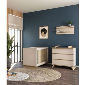   Faktum Sienna Cashmere babaszoba szett, babaágy 120-as, pelenkázó komód, falipolc