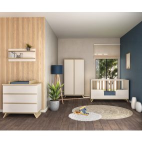   Faktum Sienna Cashmere babaszoba szett, babaágy 140-es, pelenkázó komód, szekrény, falipolc