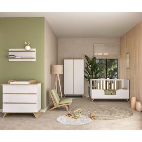   Faktum Sienna White babaszoba szett, babaágy 140-es, pelenkázó komód, szekrény, falipolc