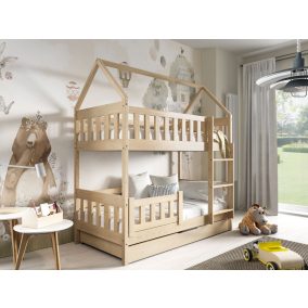 Meblomal emeletes házikó ágy Zuzia 190 Natúr