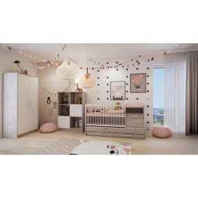   Todi Bee babaszoba szett, kombi babaágy, nagyszekrény, falipolc