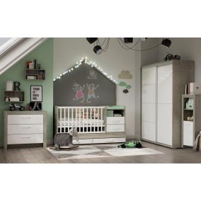   Todi Cube 2 babaszoba szett, 140-es babaágy, pelenkázó komód, nyitott szekrény, kisszekrény