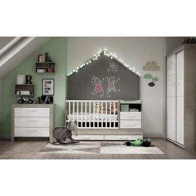   Todi Cube 2 babaszoba szett,  kombi kiságy, 200as gardróbszekrény, falipolc