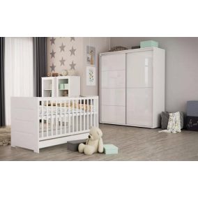   Todi White Bunny babaszoba szett, kombi babaágy, 160as gardróbszekrény, falipolc