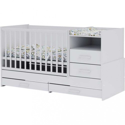 Todi White Bunny babaszoba szett, kombi babaágy, 160as gardróbszekrény, falipolc