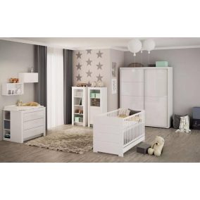   Todi White Bunny babaszoba szett, kombi babaágy, nagyszekrény, falipolc