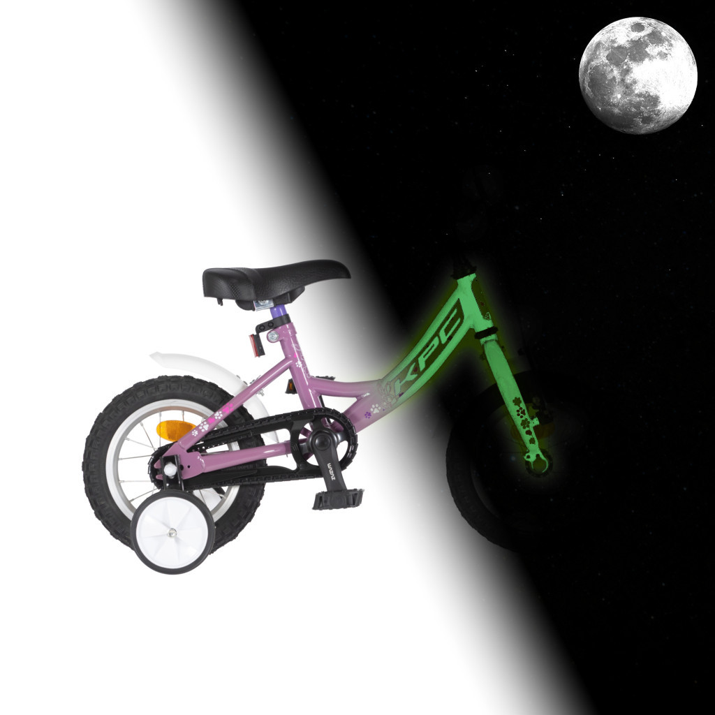 KPC FluoBike Rabbit nyuszis VILÁGÍTÓS 12 lila fluoreszkáló gyermek kerékpár (1120111)